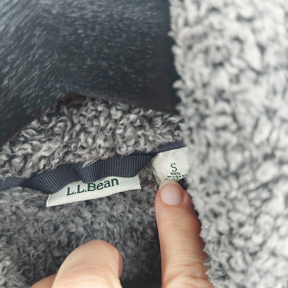 L.L.Bean Hi-Pile Fleece Jacket Gray Size Small - Picture 4 of 6